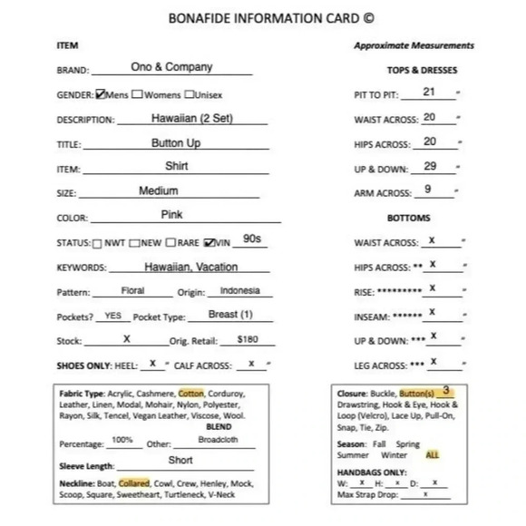 Ono & Company Mens 90s Vintage Hawaiian (2 Set) Shirt Size Medium Pink SP EXC - Picture 12 of 12